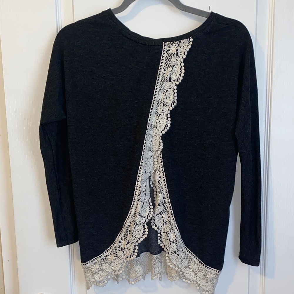 Long Sleeve Top with Lace Detail